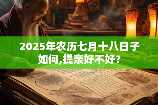 2026年农历七月十八日子如何,提亲好不好？