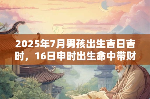 2025年7月男孩出生吉日吉时，16日申时出生命中带财