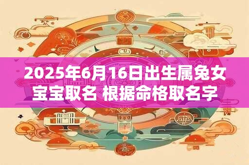 2025年6月16日出生属兔女宝宝取名 根据命格取名字