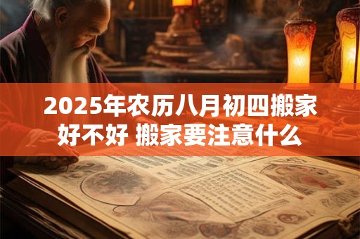 2025年农历八月初四搬家好不好 搬家要注意什么