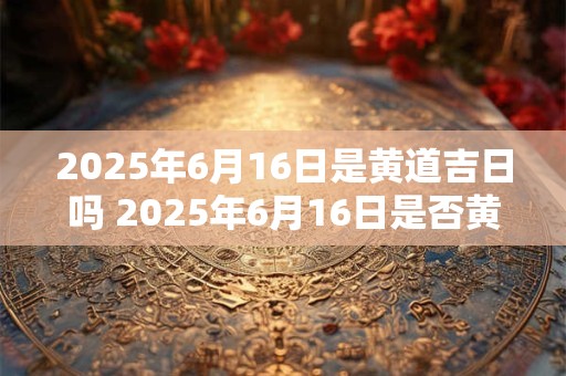 2025年6月16日是黄道吉日吗 2025年6月16日是否黄道吉日