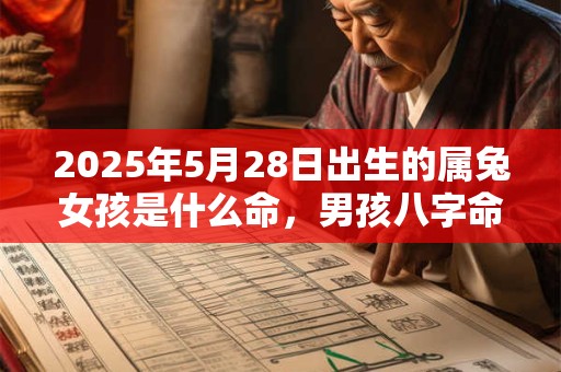 2025年5月28日出生的属兔女孩是什么命，男孩八字命运分析