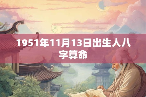 1951年11月13日出生人八字算命