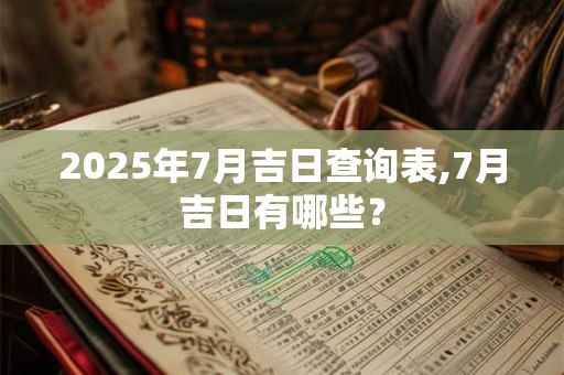 2025年7月吉日查询表,7月吉日有哪些？