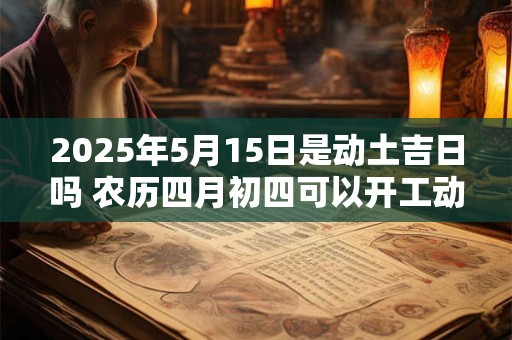 2025年5月15日是动土吉日吗 农历四月初四可以开工动土吗