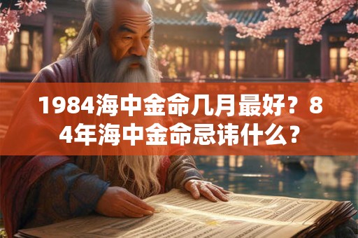1984海中金命几月最好？84年海中金命忌讳什么？