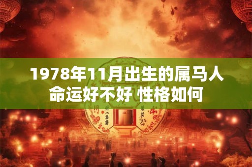 1978年11月出生的属马人命运好不好 性格如何
