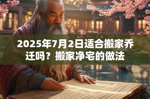 2025年7月2日适合搬家乔迁吗？搬家净宅的做法