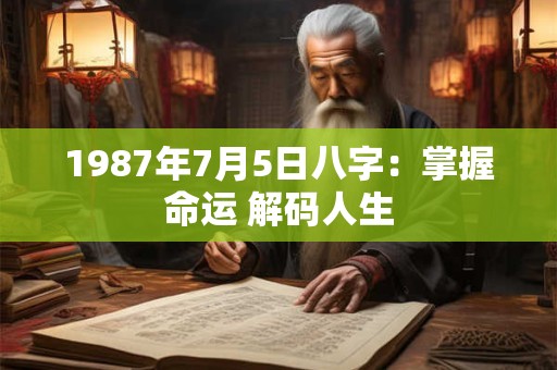 1987年7月5日八字：掌握命运 解码人生
