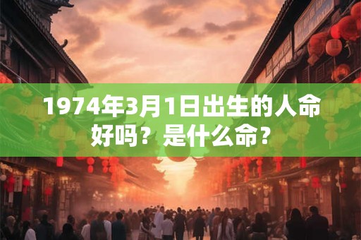 1974年3月1日出生的人命好吗？是什么命？