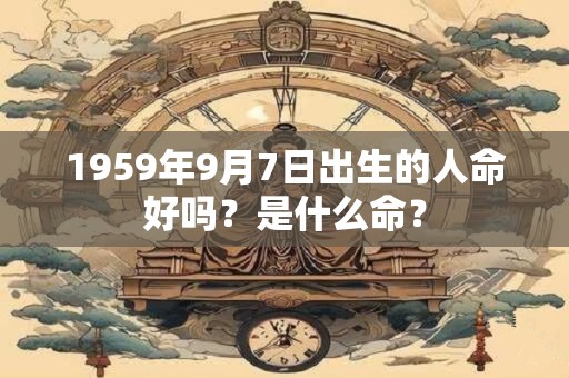 1959年9月7日出生的人命好吗？是什么命？