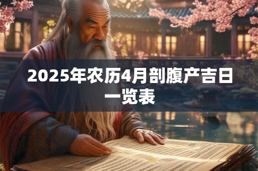 2025年农历4月剖腹产吉日一览表 2025年农历4月剖腹产吉日一览表