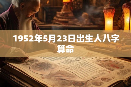 1952年5月23日出生人八字算命