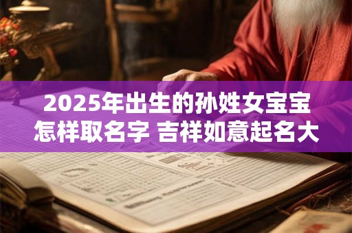2025年出生的孙姓女宝宝怎样取名字 吉祥如意起名大全