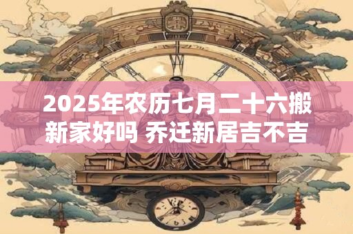 2025年农历七月二十六搬新家好吗 乔迁新居吉不吉利