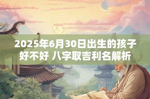 2025年6月30日出生的孩子好不好 八字取吉利名解析