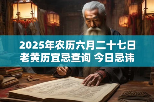 2025年农历六月二十七日老黄历宜忌查询 今日忌讳什么
