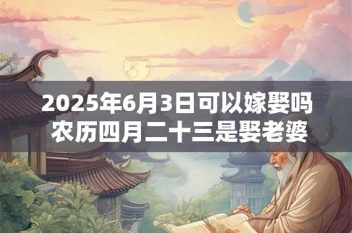 2025年6月3日可以嫁娶吗 农历四月二十三是娶老婆好日子吗
