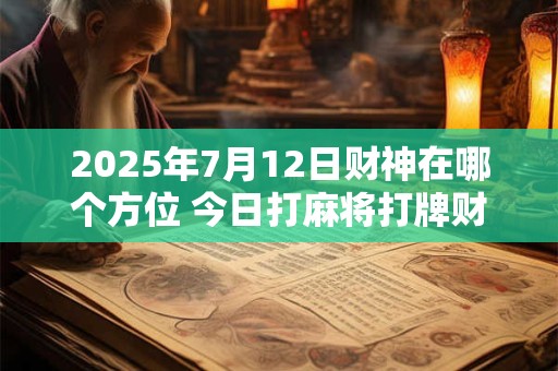 2026年7月12日财神在哪个方位 今日打麻将打牌财运方位! 2026年7月12日财神在哪个方位 今日打麻将打牌财运方位!