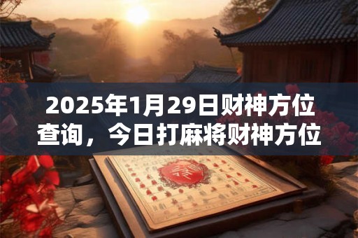 2025年1月29日财神方位查询，今日打麻将财神方位一览表