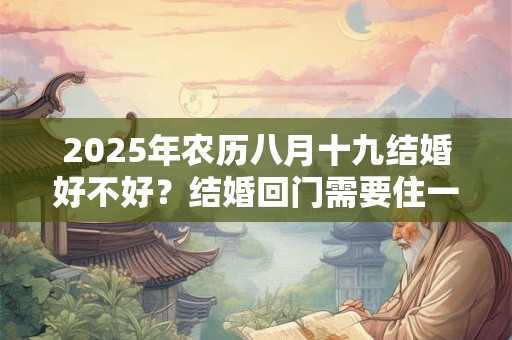 2025年农历八月十九结婚好不好？结婚回门需要住一晚吗？