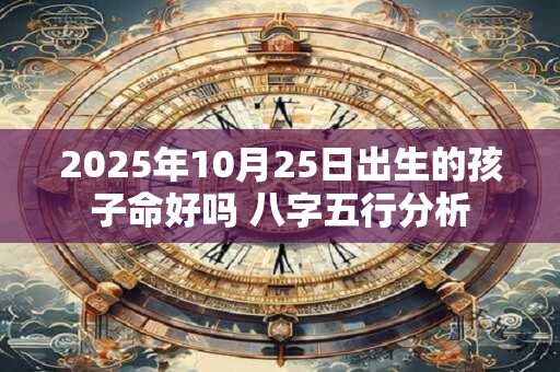 2025年10月25日出生的孩子命好吗 八字五行分析