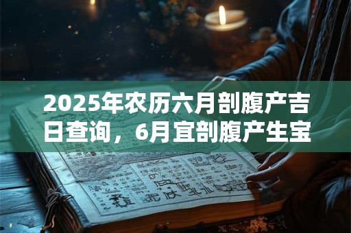 2025年农历六月剖腹产吉日查询，6月宜剖腹产生宝宝的黄道吉日