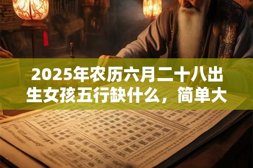 2025年农历六月二十八出生女孩五行缺什么，简单大方洋气的名字