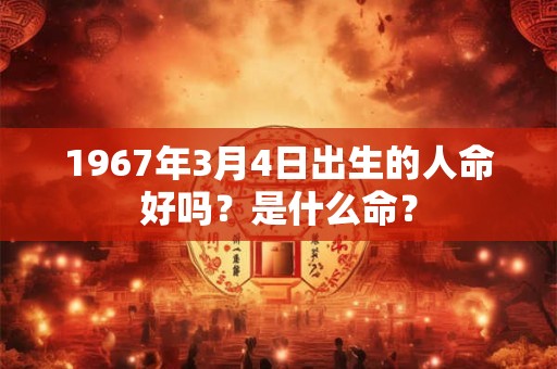 1967年3月4日出生的人命好吗？是什么命？