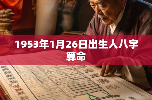 1953年1月26日出生人八字算命