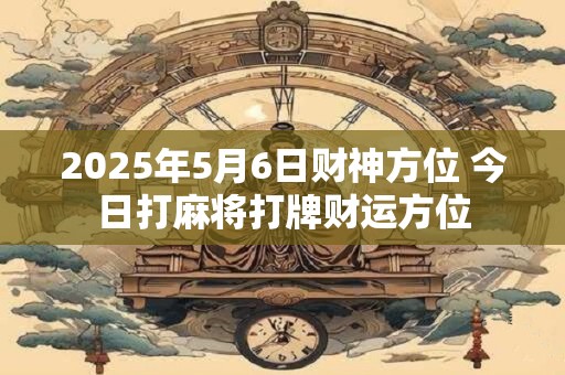 2025年5月6日财神方位 今日打麻将打牌财运方位