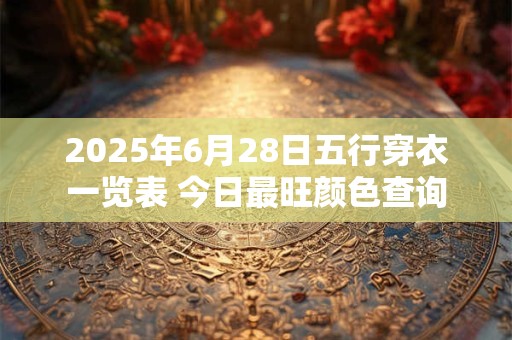 2025年6月28日五行穿衣一览表 今日最旺颜色查询