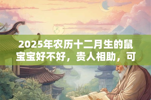 2025年农历十二月生的鼠宝宝好不好，贵人相助，可享富贵之命