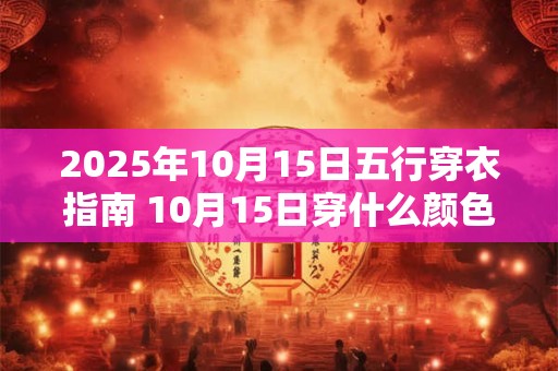 2025年10月15日五行穿衣指南 10月15日穿什么颜色衣服