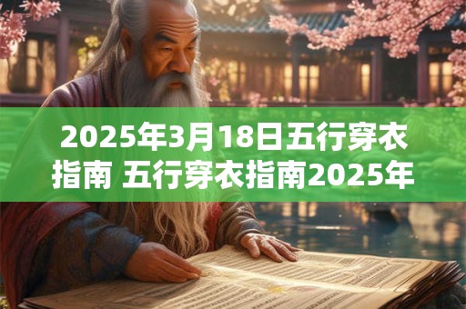 2025年3月18日五行穿衣指南 五行穿衣指南2025年3月18日该穿什么