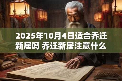 2025年10月4日适合乔迁新居吗 乔迁新居注意什么风水 2025年10月4日适合乔迁新居吗 乔迁新居注意什么风水
