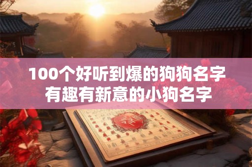 100个好听到爆的狗狗名字 有趣有新意的小狗名字