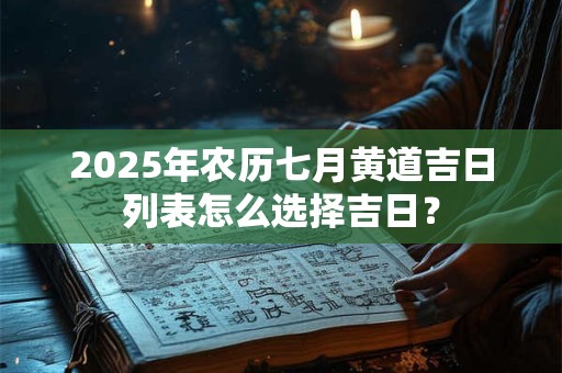 2025年农历七月黄道吉日列表怎么选择吉日？