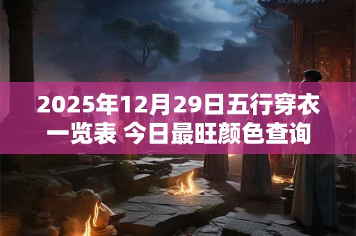 2025年12月29日五行穿衣一览表 今日最旺颜色查询