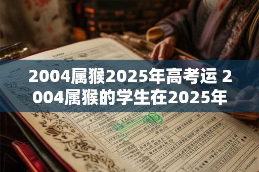 2004属猴2025年高考运 2004属猴的学生在2025年高考中是否有好运