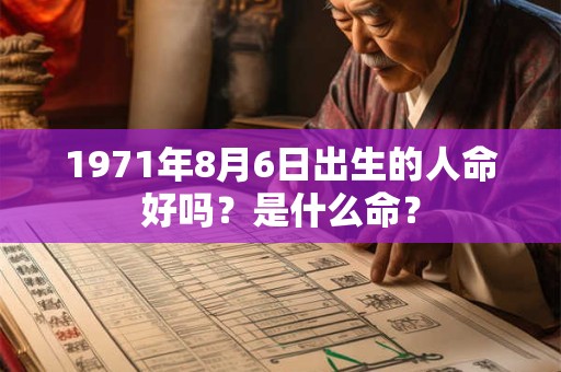 1971年8月6日出生的人命好吗？是什么命？