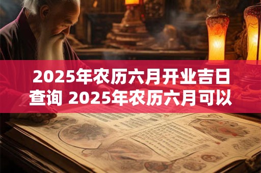 2025年农历六月开业吉日查询 2025年农历六月可以开业吗