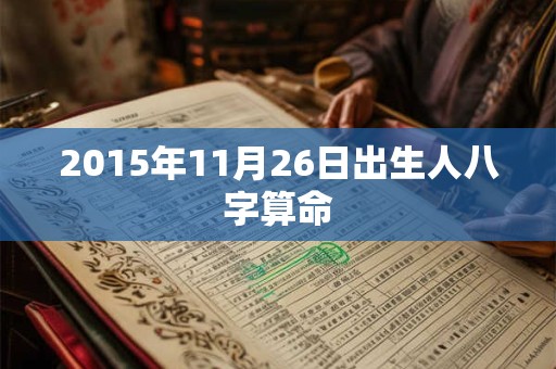 2015年11月26日出生人八字算命