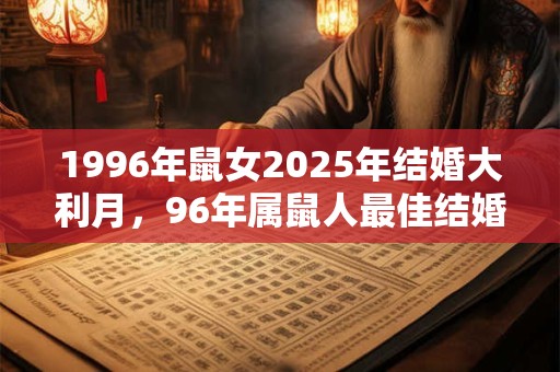 1996年鼠女2025年结婚大利月，96年属鼠人最佳结婚年份
