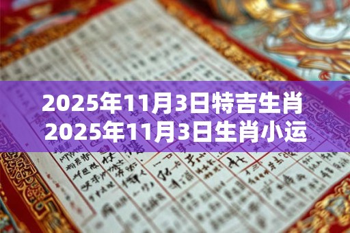 2026年11月3日特吉生肖 2026年11月3日生肖小运播报 2026年11月3日特吉生肖 2026年11月3日生肖小运播报