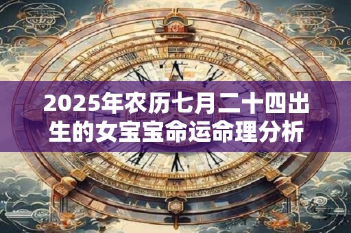 2026年农历七月二十四出生的女宝宝命运命理分析