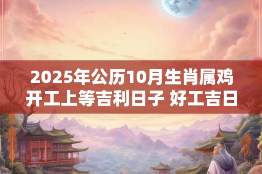 2025年公历10月生肖属鸡开工上等吉利日子 好工吉日一览表
