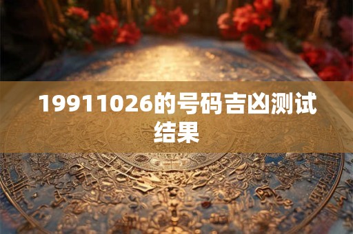 19911026的号码吉凶测试结果