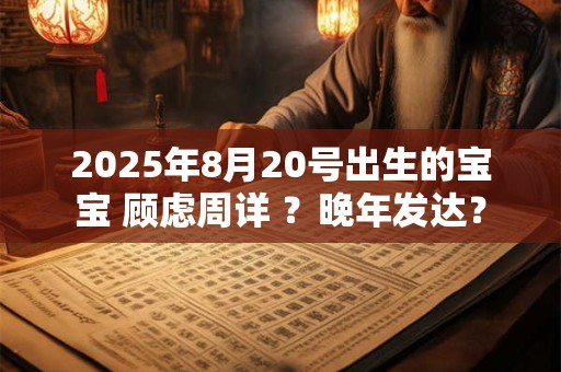 2025年8月20号出生的宝宝 顾虑周详 ？晚年发达？
