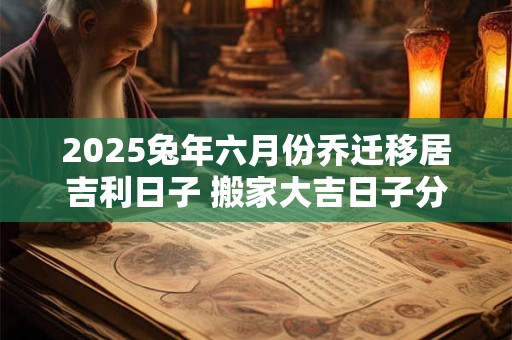2025兔年六月份乔迁移居吉利日子 搬家大吉日子分析